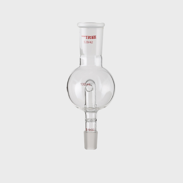 具孔玻板及回流孔的防溅球 上磨口：29/42，下磨口：19/22，100ml  特优级