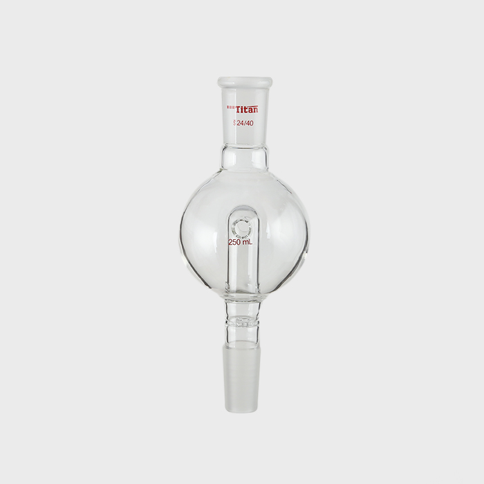 具孔玻板及回流孔的防溅球 上磨口：24/40，下磨口：24/40，250ml  特优级
