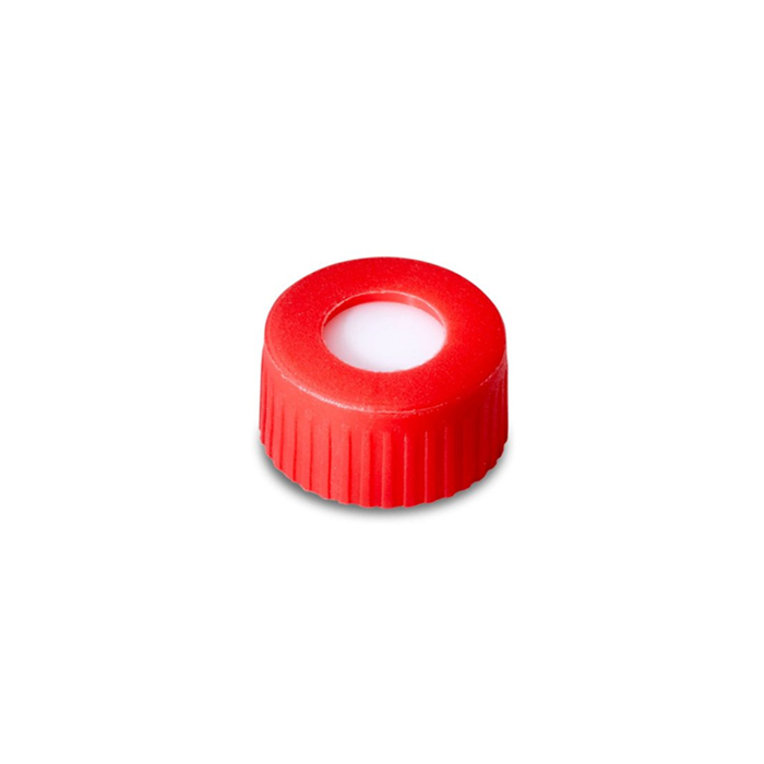 红色螺口瓶盖+预开口PTFE/硅胶垫 适配12x32mm样品瓶