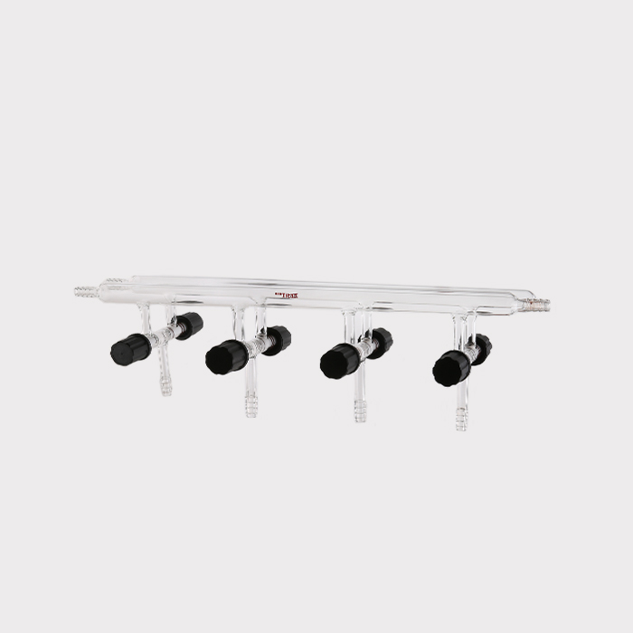 双排管真空气体分配器 具高真空阀：0-4mm ，节门组数：4，总长度：450mm 特优级 - ACESUN艾斯琳