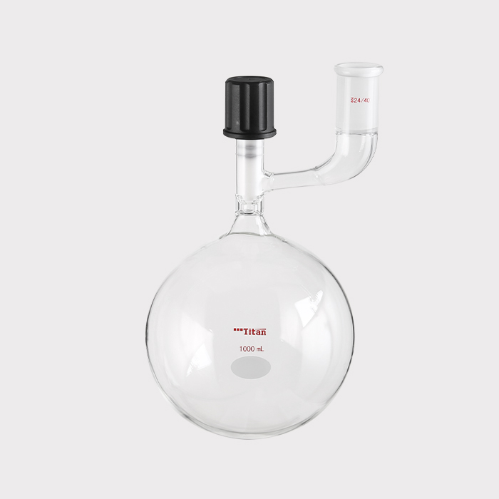 溶剂存储球瓶 磨口:24/40,高真空阀:0-8mm,1000ml 特优级