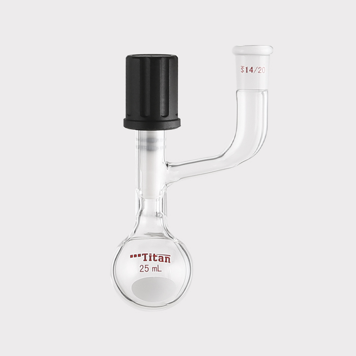 溶剂存储球瓶 磨口：14/20，高真空阀：0-4mm，25ml 特优级 - ACESUN艾斯琳