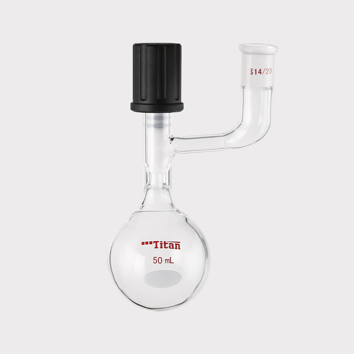 溶剂存储球瓶 磨口：14/20，高真空阀：0-4mm，50ml 特优级 - ACESUN艾斯琳