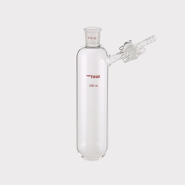 反应管 具2mm玻璃节门,磨口:19/22,200ml 特优级