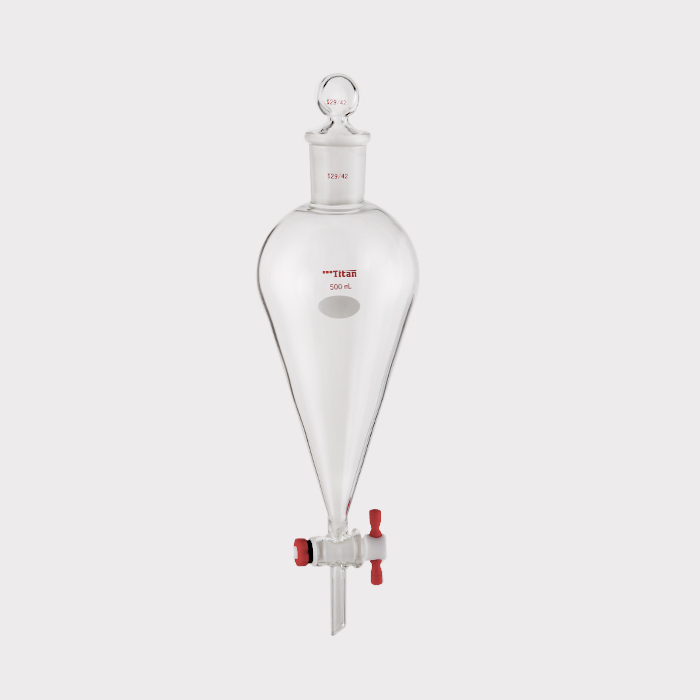 具玻璃塞分液漏斗 上磨口：29/42，四氟节门：4 mm，500ml 特优级 - ACESUN艾斯琳