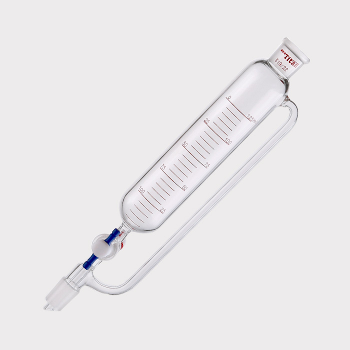 精细可调式带刻度恒压滴液漏斗 磨口：19/22，节门孔径：2mm，125ml 特优级 - ACESUN艾斯琳