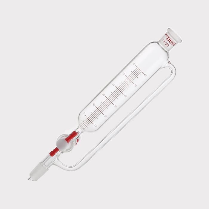 精细可调式带刻度恒压滴液漏斗 磨口：14/20，节门孔径：2mm，60ml 特优级 - ACESUN艾斯琳