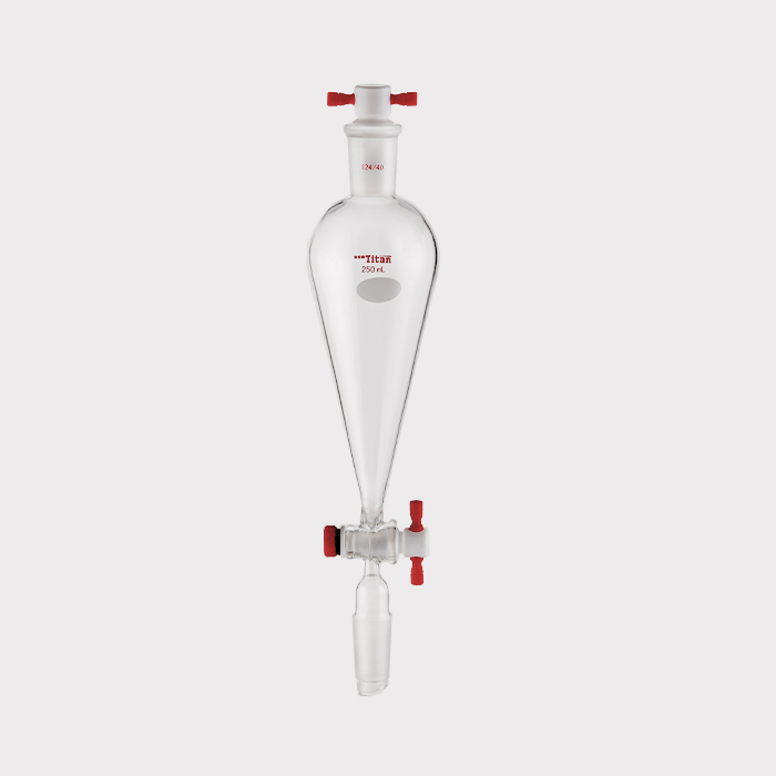 具下磨口四氟塞分液漏斗 上下磨口：24/40，四氟节门：4mm，250ml 特优级 - ACESUN艾斯琳