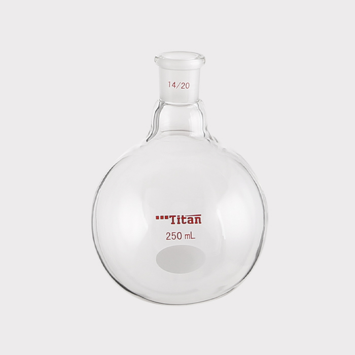 单颈圆底球瓶 厚壁高强度,磨口:14/20,250ml 特优级