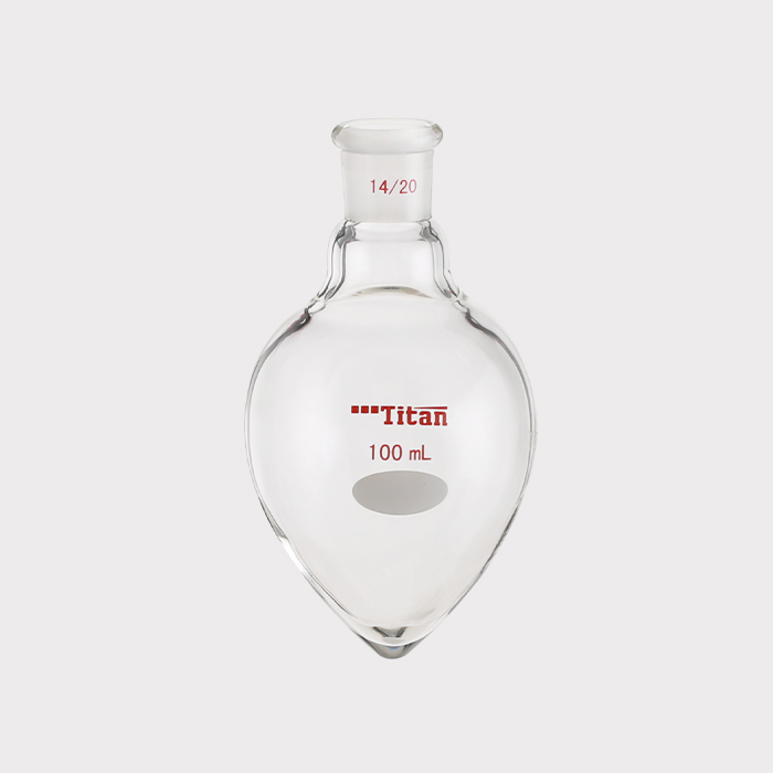 厚壁鸡心磨口烧瓶 高强度，脖加长：15mm，磨口：14/20，100ml 特优级 - ACESUN艾斯琳