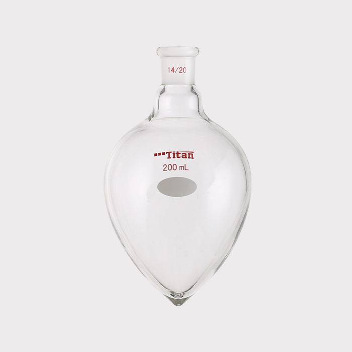 厚壁鸡心磨口烧瓶 高强度，脖加长：15mm，磨口：14/20，200ml 特优级 - ACESUN艾斯琳