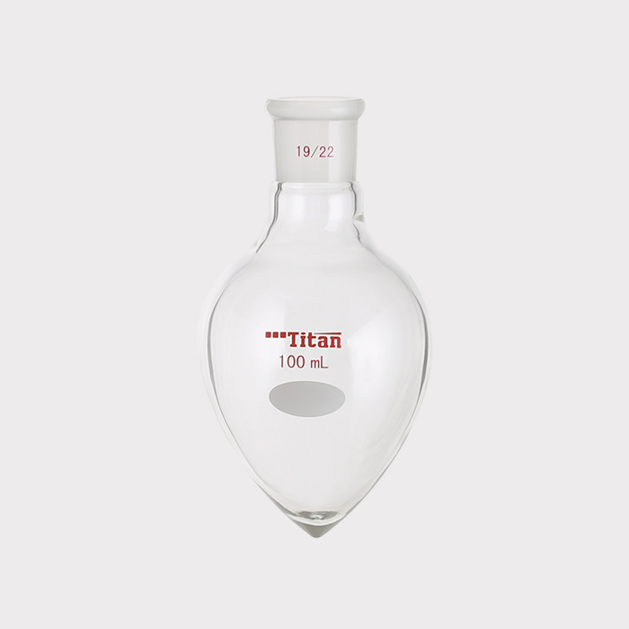 厚壁鸡心磨口烧瓶 高强度,脖加长:15mm,磨口:19/22,100ml 特优级 爆款