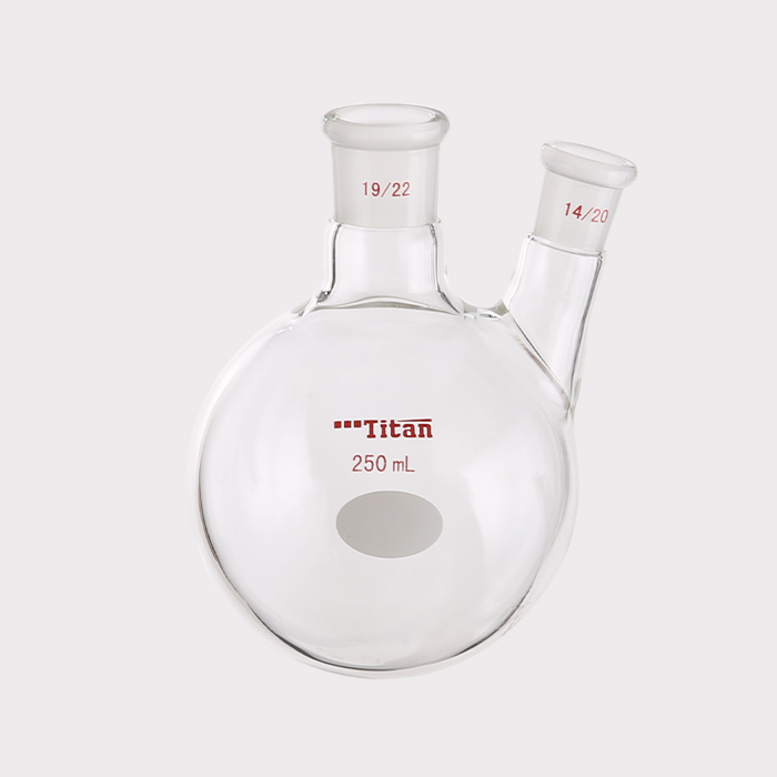 厚壁斜两口瓶 中间磨口：19/22，侧磨口：14/20，250ml 特优级 - ACESUN艾斯琳
