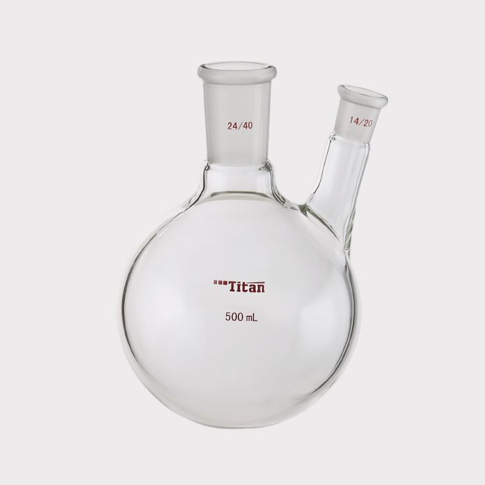 厚壁斜两口瓶 中间磨口：24/40，侧磨口：14/20，500ml 特优级 - ACESUN艾斯琳