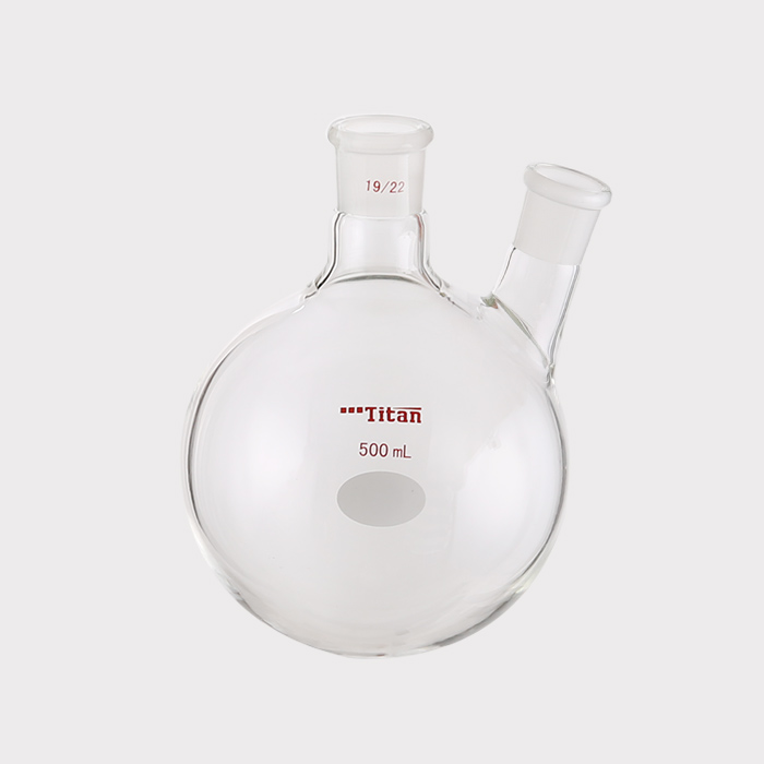 厚壁斜两口瓶 中间磨口:19/22,侧磨口:19/22,500ml 特优级