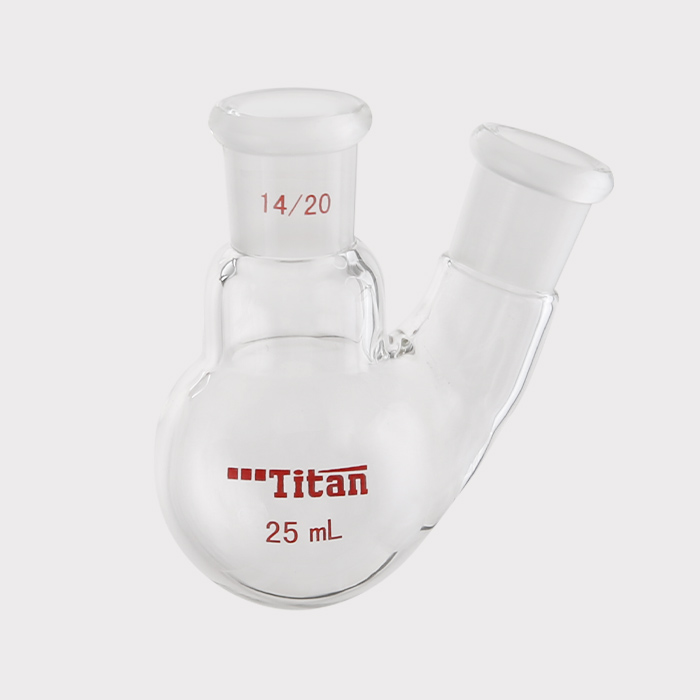 厚壁斜两口瓶 中间磨口：14/20，侧磨口：14/20，25ml 特优级 - ACESUN艾斯琳
