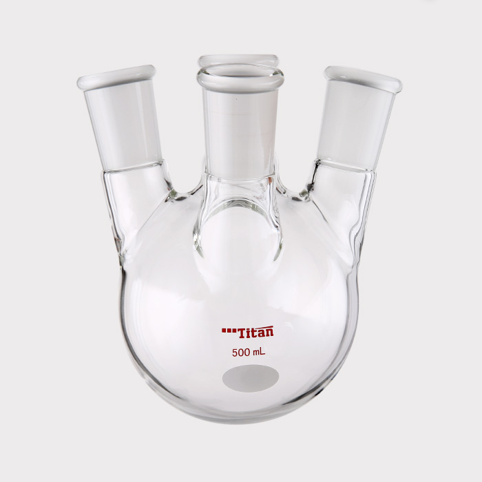斜四口烧瓶 中间磨口：24/40，侧磨口：24/40，前磨口：24/40，500ml 特优级 爆款 - ACESUN艾斯琳