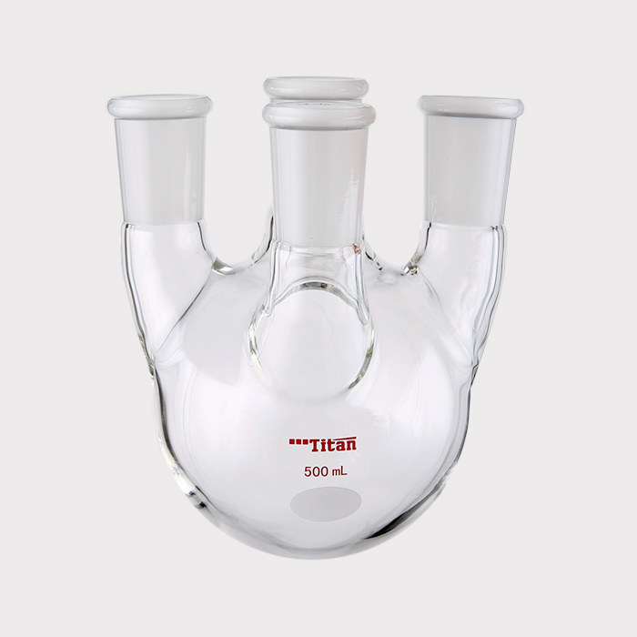 直四口烧瓶 中间磨口:24/40,侧磨口:24/40,前磨口:24/40,500ml 特优级
