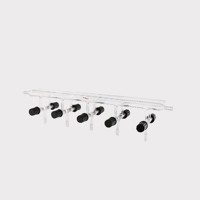 双排管真空气体分配器 具高真空阀:0-4mm,节门组数:5,总长度:550mm 特优级