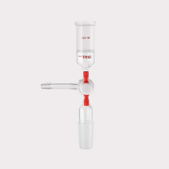 抽气转换接头 具2mmT型三通四氟节门，磨口：24/40 特优级