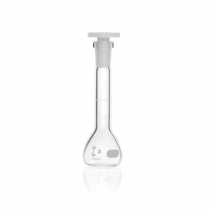 容量瓶A级 塑料塞 100ml 12/21 白色刻度 原Schott/肖特 - Duran