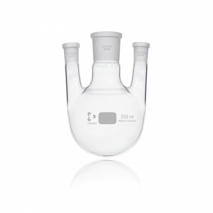 圆底三磨口烧瓶 500ml 24/29 侧口14/23 原Schott/肖特
