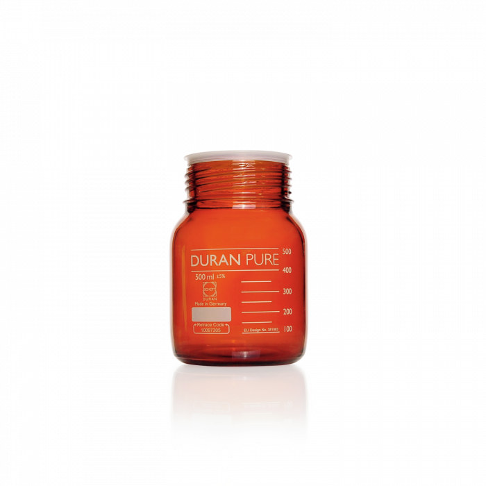 PURE棕色试剂瓶 500ml GLS80 不附盖及倾倒环 原Schott/肖特