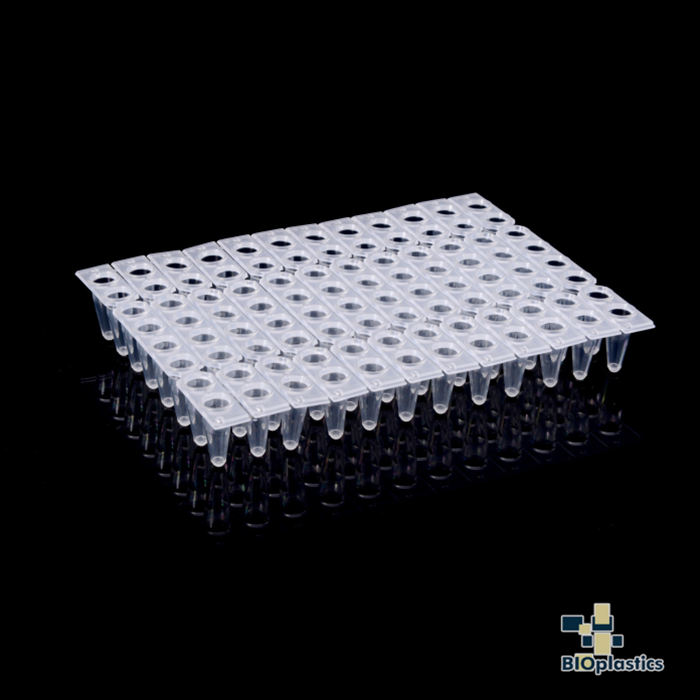 EU 0.1ml 材质薄壁无裙边可撕96孔板 透明 - Bioplastics