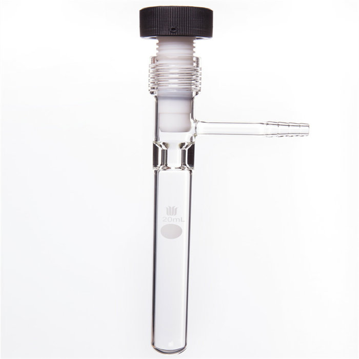 溶剂储存瓶,20ml,11#内螺纹0-8mm高真空阀，外径19MM*长度130MM - 欣维尔