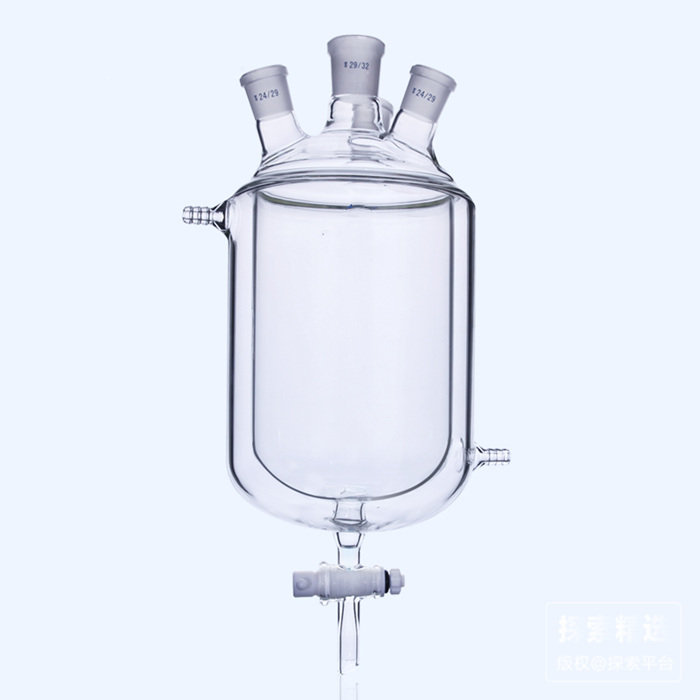 具四氟放料阀四口夹套反应瓶 34/35  24/29  24/29  24/29  5000ml