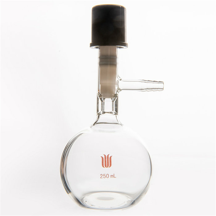 平底溶剂存储瓶,8mm高真空阀,250ml - 欣维尔