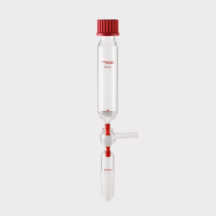 多肽固相合成管 具2mmT型四氟节门,磨口:24/40,25#,G3砂板,50ml 特优级