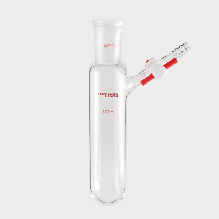 反应管 具2mm四氟节门,磨口:24/40,100ml 特优级