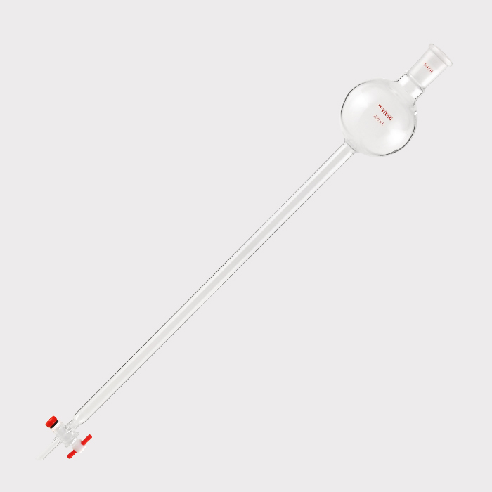 具存储球闪式层析柱 250ml，外径：17mm，有效长度：457mm，四氟节门孔径：2mm，24/40 特优级 - ACESUN艾斯琳