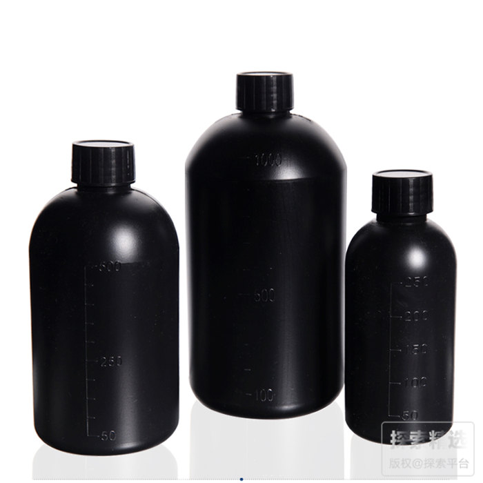 HDPE塑料小口圆瓶 1000ml 黑色 - 玖梧精选