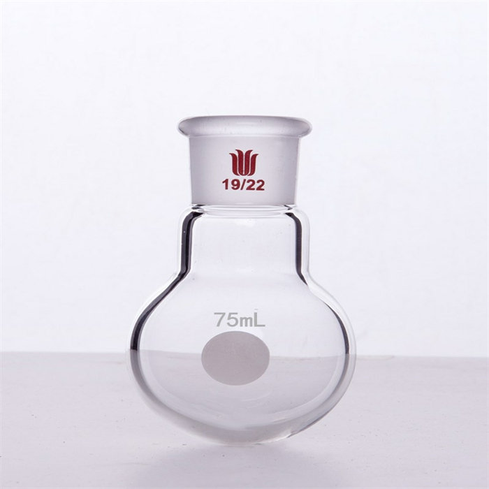 单颈圆底球瓶,厚壁高强度,磨口:19/22,75ml - 欣维尔