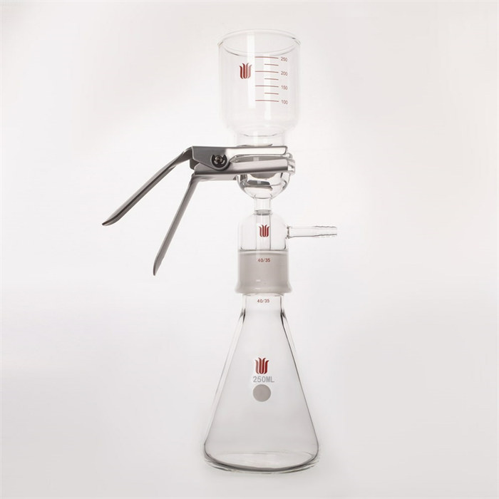 流动相过滤器(不含过滤膜)具砂芯法兰，250ML过滤瓶 - 欣维尔