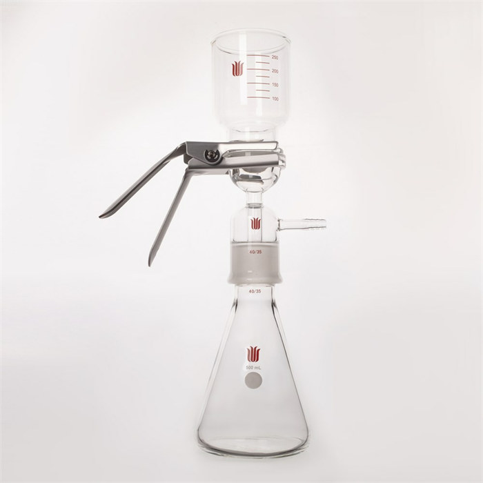 流动相过滤器(不含过滤膜)具砂芯法兰，500ML过滤瓶 - 欣维尔