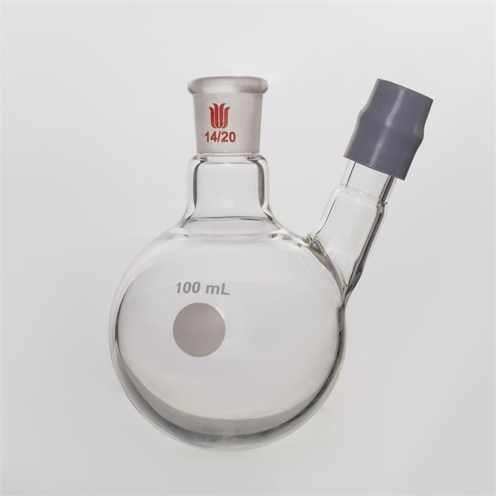 带胶帽温度计套管圆底烧瓶，容量：100ml，磨口：14/20 - 欣维尔