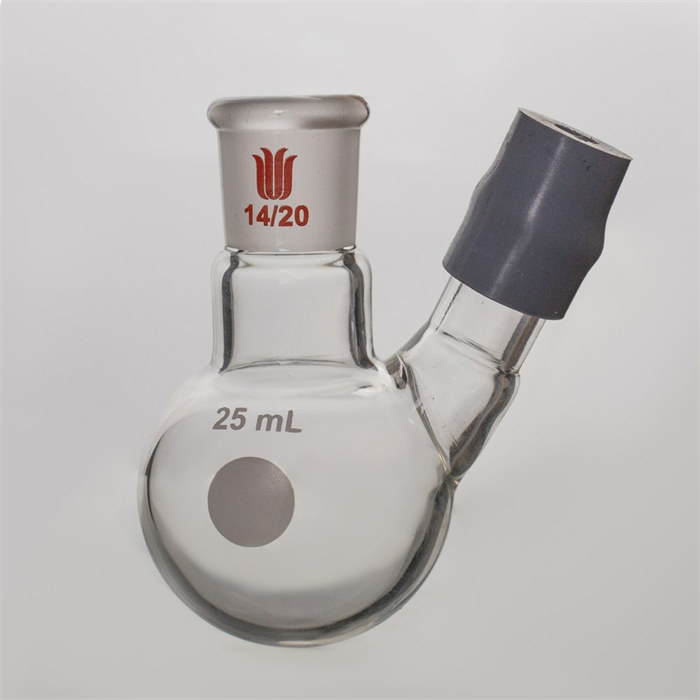 带胶帽温度计套管圆底烧瓶，容量：25ml，磨口：14/20 - 欣维尔