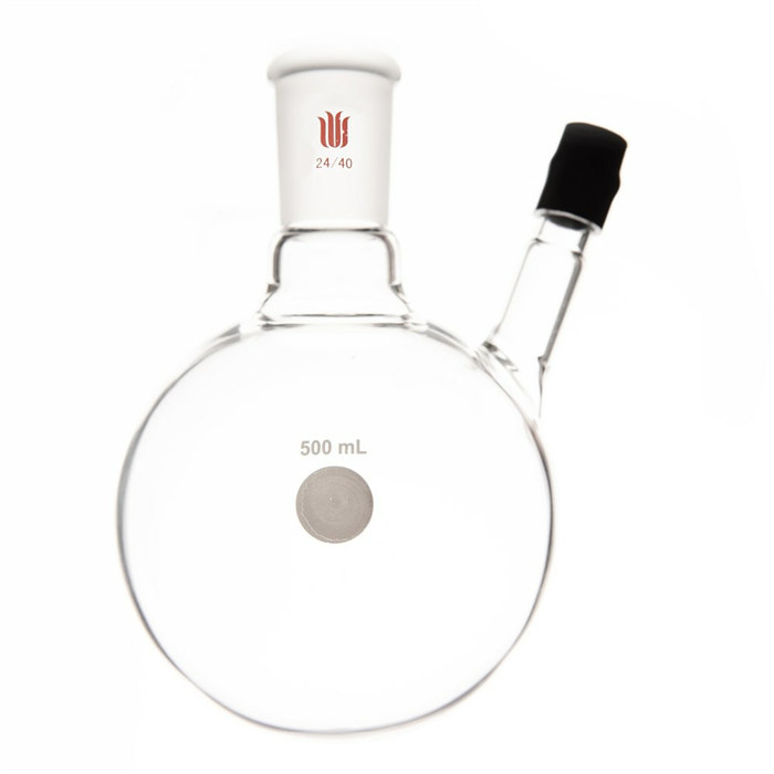 带胶帽温度计套管圆底烧瓶，容量：250ml，磨口：19/22 - 欣维尔