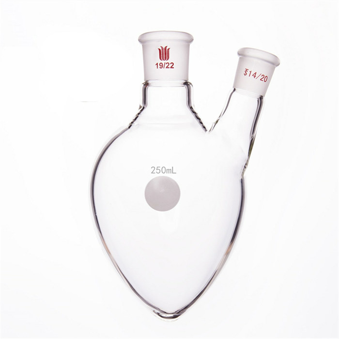 两口鸡心瓶,中间磨口:19/22,侧磨口:19/22,250ml - 欣维尔