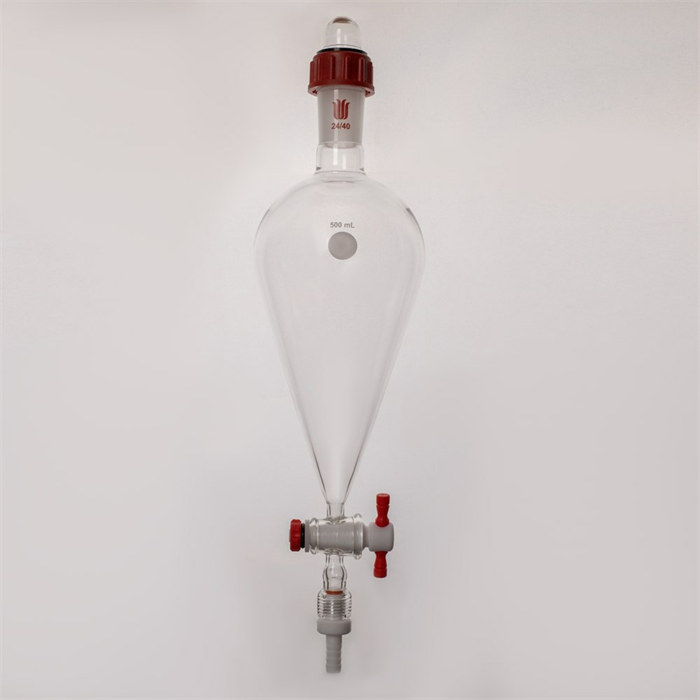外螺纹口分液漏斗,下端带可拆卸连接杆，磨口：24/40，容量500ml - 欣维尔