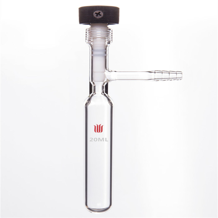 溶剂储存瓶,20ml,7#内螺纹4mm高真空阀,外径22mm*长度115mm - 欣维尔