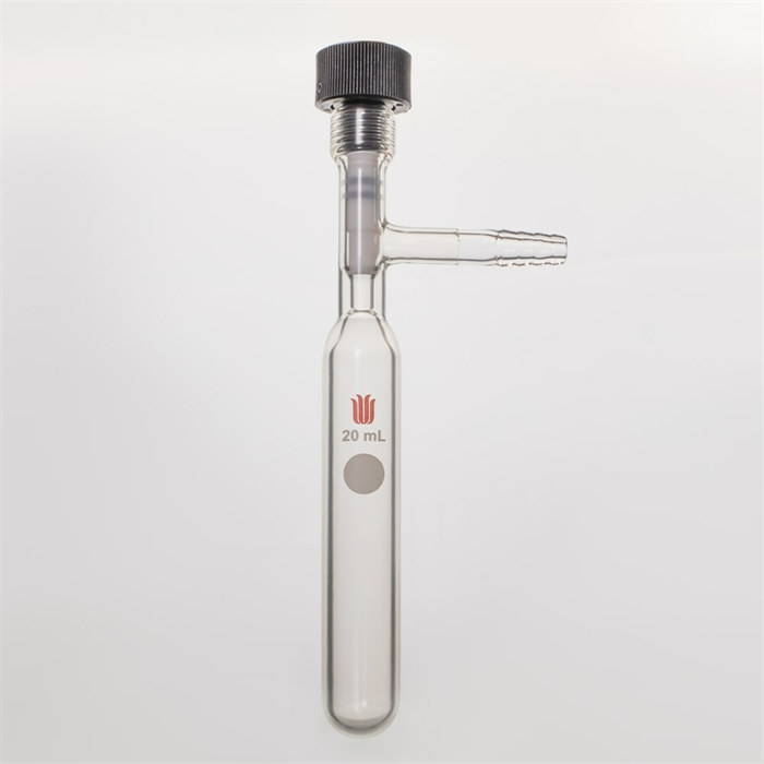 镀膜，溶剂存储瓶20ml,7#内螺纹4MM高真空，外径22mm*长度115mm - 欣维尔
