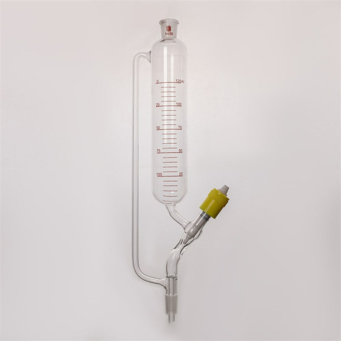 精细可调式恒压滴液漏斗,新型4mm高真空阀,125mL,14/20 - 欣维尔
