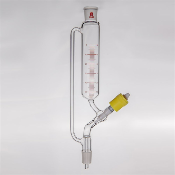 精细可调式恒压滴液漏斗,新型4mm高真空阀,60mL,19/22 - 欣维尔
