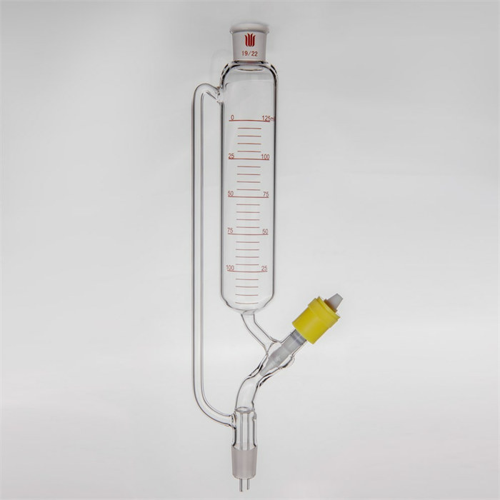 精细可调式恒压滴液漏斗,新型4mm高真空阀,125mL,19/22 - 欣维尔