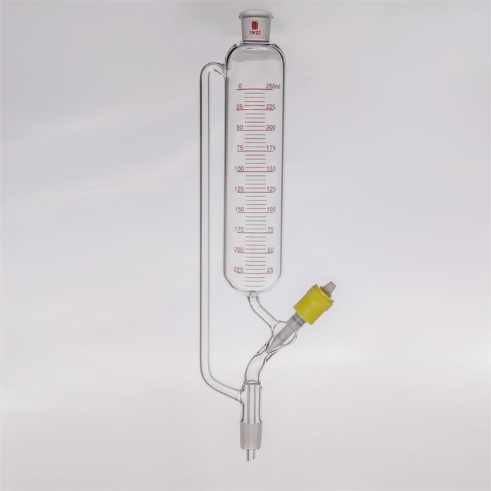 精细可调式恒压滴液漏斗,新型4mm高真空阀,250mL,19/22 - 欣维尔