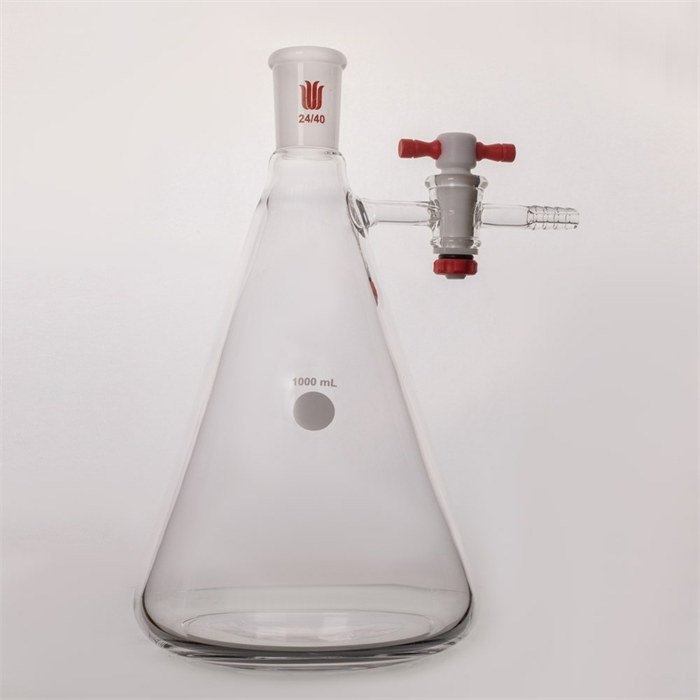 四氟节门，磨口三角瓶，容量：1000ml，磨口：24/40 - 欣维尔